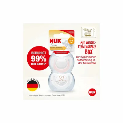 Produktbild von NUK Schnuller Star Silikon 0-6 Monate 2er Pack sortiert