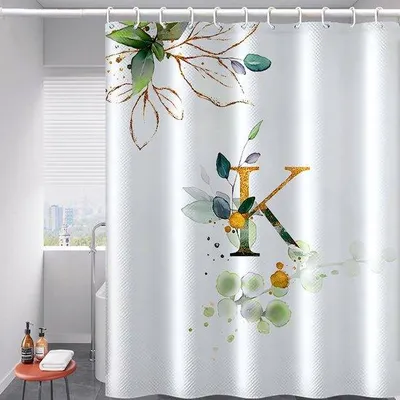 Obrázok produktu pre Uniqoos® sprchový záves vyrobený zo 100% zosilneného polyesteru – vodotesný a odolný voči plesniam, s našitou záťažou, vrátane 12 plastových krúžkov
