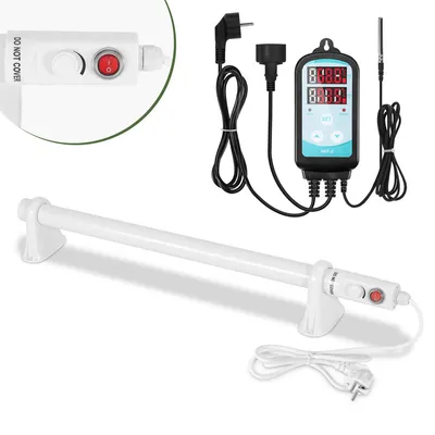 Image de Clanmacy Chauffage de serre 90W Avec régulateur de température numérique 3000W Chauffe-tige électrique Blanc pour serres Installation flexible
