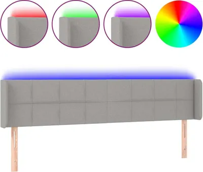 Immagine prodotto di vidaXL Testata LED grigio chiaro 163x16x78/88 cm in tessuto