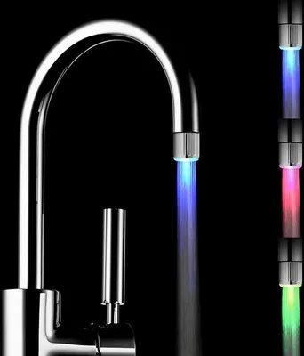 Produktbild von LED-Wasserhahn 2er Pack mit 3-Farben-Wechsel- Temperaturregelung, RC-F03 Küchen- und Badezimmer Wasserhahn.