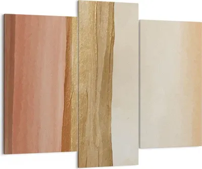 Produktbild von Bild auf Leinwand - Leinwandbild - 3 Teile - Gold Abstraktion Linien - 130x100cm - Wand Bild - Wanddeko - Wandbilder - Leinwanddruck - Bilder - Wanddekoration - Leinwand bilder - CB130x100-4739