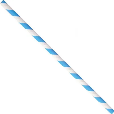 Produktbild von Trinkhalm aus Papier 100 Stück blau weiß