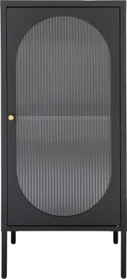 Zdjęcie produktu dla Standvitrine >Adelaide< in Schwarz, Metall - 50x110x35cm (BxHxT)