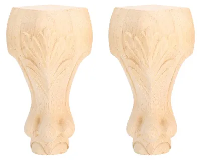 Produktbild von 2 Stück Holz geschnitzte Möbelbeine als Ersatz für Couchtisch, Stuhl, Schrank, Sofa, dekorativ