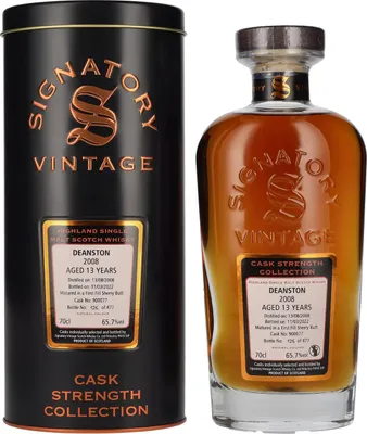 Produktbild von Signatory Vintage DEANSTON 13 Years Old Cask Strength 2008 65,7% Vol. 0,7l in Tinbox