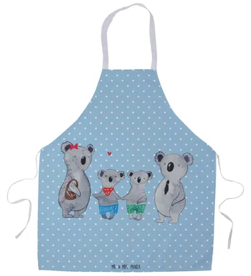 Produktbild von Mr. & Mrs. Panda Kellnerschürze Koala Familie zwei - Blau Pastell - Geschenk, Zusammen, Küchenzubehör, Backschürze, Kellner-Schürze, Vorbinder, Koalabär, Kochschürze