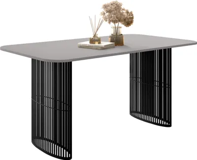 Produktbild von MIRJAN24 Tisch Arcadia, Esszimmer Tisch, Beine aus Stahl (Farbe: Schwarz / Hellgrau)