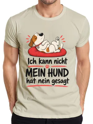 Immagine prodotto di T-shirt con scritta "Non posso. Il mio cane ha detto di no." Stile sarcastico. Taglia XXL. Motivo: natura