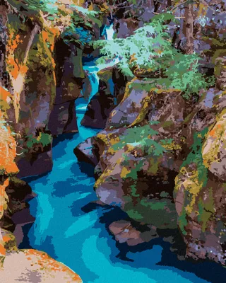 Produktbild von Zuty - Malen nach Zahlen - FLUSS UND FELSEN (TED DAVIS), 40x50 cm, ohne Keilrahmen