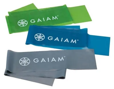 Produktbild von Gaiam - Widerstandsband, Logo (3er-Pack) PP8079 (Einheitsgröße) (Grün/Hellblau/Grau)