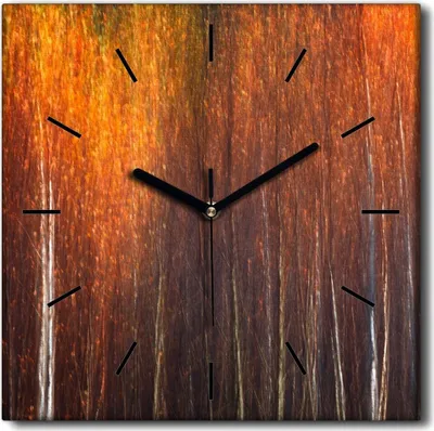 Produktbild von Coloray Uhr auf Leinwand 30x30 cm Wand Uhr Dekoration Wohnzimmer Segeltuch schwarze Hände -Herbstwaldlandschaft.
