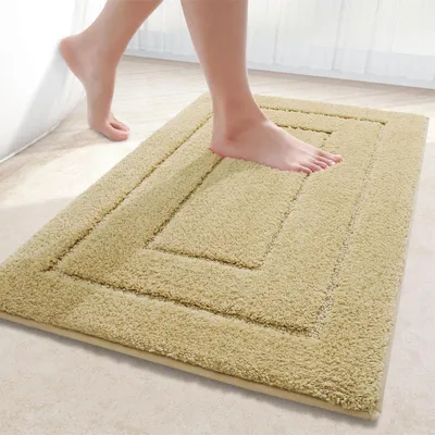 Immagine prodotto di Tappeto da bagno in microfibra, antiscivolo, 50x76 cm, color beige, morbido e assorbente
