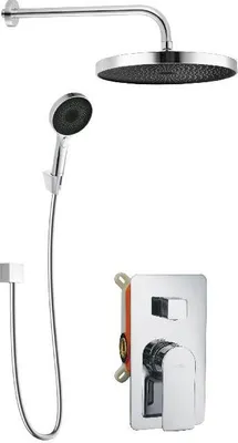Produktbild von kielle Vega - Duschset mit Unterputzarmatur, für 2 Verbraucher, mit Zubehör und Einbaukörper, verchromt 20618SP40