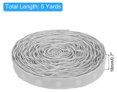 Produktbild von 4,5 m Druckknopfband zum N?hen, Baumwoll-Druckknopfbesatz, Verschlussschnallenband fš¹r Kleidung, Stoff, DIY-Handwerk, grau