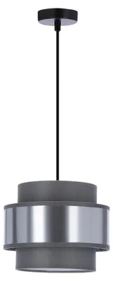 Zdjęcie produktu dla Lampa wisząca szaro-srebrny abażur Hare szaro-srebrna 1xE27x60W tkanina wym:100x20x20cm IP20 Candellux