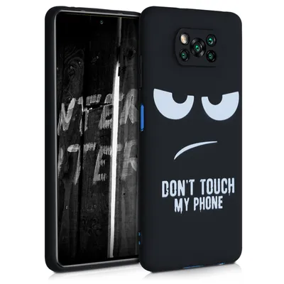 Produktbild von kwmobile Hülle kompatibel mit Xiaomi Poco X3 NFC / Poco X3 Pro - Handyhülle Silikon Case - Don't touch my Phone Weiß Schwarz
