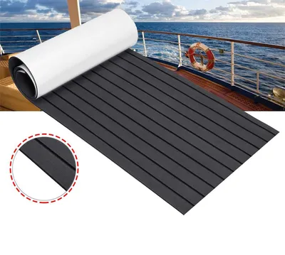 Zdjęcie produktu dla Eva Foam Boat DIY Floor Decking Pad (2400 x 600 x 6 mm), syntetyczna mata teakowa do jednostek pływających, szaro-czarna