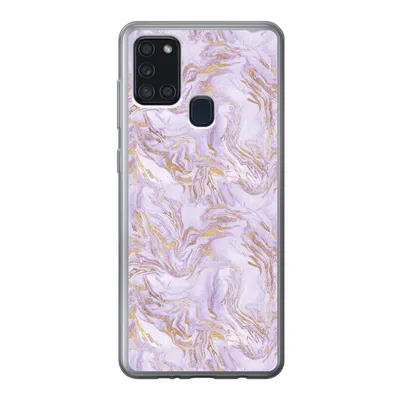 Produktbild von MuchoWow® Handyhülle Schutzhülle Hülle für Samsung Galaxy A21s Abstrakt - Marmor - Gold - Muster Silikon Softcase Handy Hülle - Hartschale