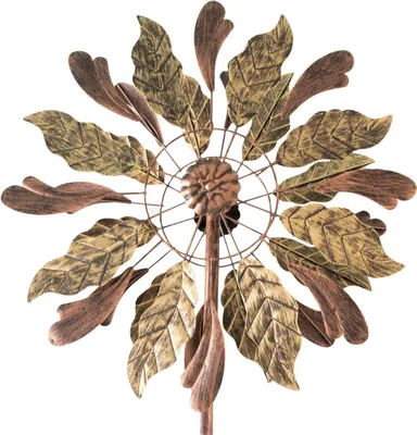 Produktbild von Windrad Leaves mit 2 gegenläufigen Propellern, Gartendeko, 213 cm hoch