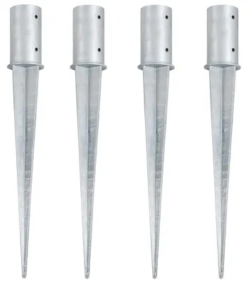Produktbild von ALSTEN TECH 4er-Set Pfostenträger Ø 100 x 750 mm, Einschlaghülsen feuerverzinkt