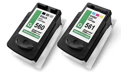 Eurotone Tintenpatrone kompatibel mit Canon 560XL + 561XL Farbe, Schwarz – Produktansicht 1