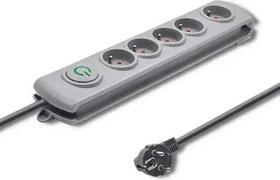 Zdjęcie produktu dla Qoltec 50270 listwa przeciwprzepięciowa szara 5 gniazd 230 V 1,8 m