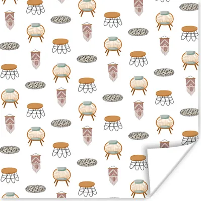 Produktbild von MuchoWow® Poster Wohnzimmer - Farbe - Muster 75x75 cm - Wand Dekoration