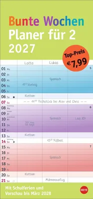 Produktbild von Bunte Wochen Planer für 2 2027