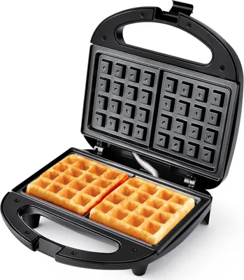 Productafbeelding van SNAILAR Belgisch wafelijzer, model ABS07-W, 750W, voor 2 wafels, antiaanbaklaag, zwart
