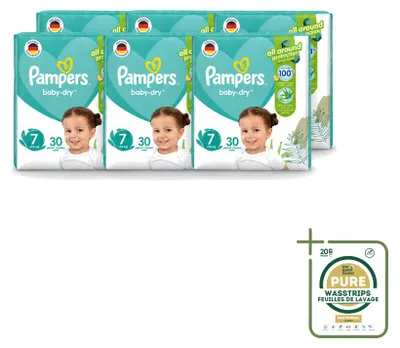 Obrázek produktu pro 6 kusů plen Pampers Active Baby Dry, velikost 7 - balení