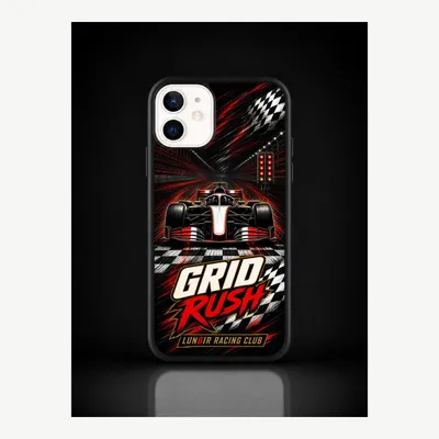 Productafbeelding van iPhone 12 / 12 Pro hoesje, telefoonhoesje, beschermhoesje met racebaanmotief – LUNØIR ©