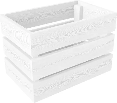 Produktbild von Lermowood Holzkisten Box0422 25 x 40 x 28cm Weiß | Dekokisten aus Holz Massive Holzkiste Regalkiste Weinkiste