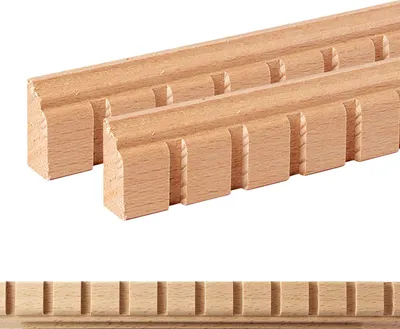 Produktbild von Holz Profilleiste in 22 x 10 x 1000 mm | 2er Set - 2 Meter | Schnitzleiste aus Buchenholz SB-961 mit 3D Zahn-Design