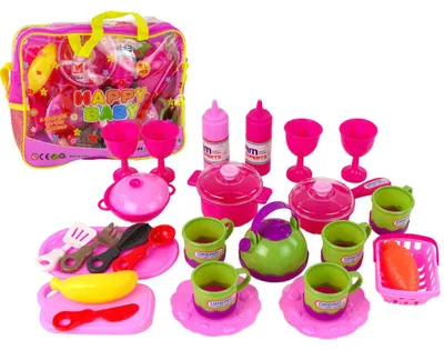 Image de Set de vaisselle en sachet 31 pièces rose