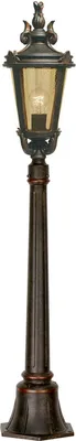 Produktbild von Stehlampe BISHOP Braun H:117cm Vintage Design Glas Schirm opulente Gartenleuchte Weg Hof Einfahrt