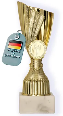 Immagine prodotto di Trofeo di calcio in metallo con base in pietra 17-19 cm personalizzabile