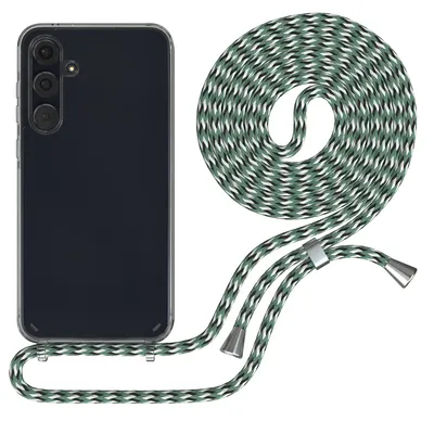Produktbild von EAZY CASE Handykette kompatibel mit Samsung Galaxy A55, Handyhülle mit Umhängeband, Handykordel, Schutzhülle Clear, Band in Grün