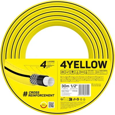 Obrázek produktu pro Zahradní hadice Cellfast 4YELLOW Zahradní hadice 10-501 30m 4vrstvá Tlakový limit 20 barů Žlutá barva