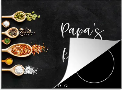 Produktbild von KitchenYeah© Herdabdeckplatte Zitate - Sprichwörter - Küche - Papa , 75x52cm, Küche Deko, Glaskeramikkochfeld Herdabdeckung, Abdeckplatte fùr Kochfeld