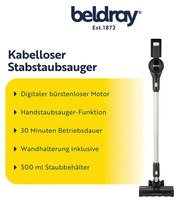 Obrázok produktu pre Bezdrôtový vysávač Beldray Airvolve 22,2 V, 500 ml, vrátane nástenného držiaka