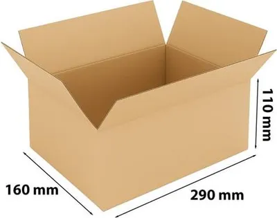 Obrázok produktu pre Skladací kartón Kartónová krabica Kartón 290 x 160 x 110 mm