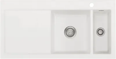 Produktbild von Flächenbündige Spüle MERA 100 F Polar Becken rechts - Handbetätigung