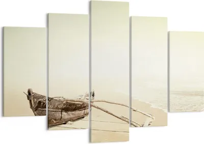 Produktbild von Bild auf Leinwand - Leinwandbild - 5 Teile - £ódŸ Wrack Meer - 150x100cm - Wand Bild - Wanddeko - Wandbilder - Leinwanddruck - Bilder - Wanddekoration - Leinwand bilder - Wandbild - EA150x100-5123