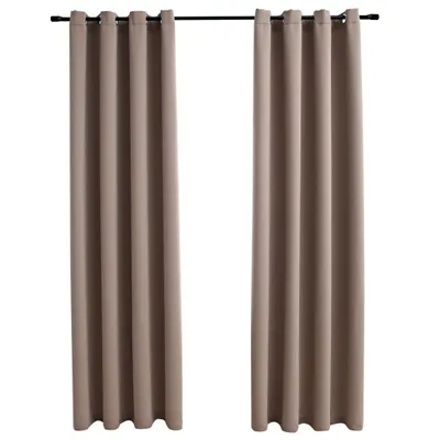 Produktbild von vidaXL Verdunkelungsvorhänge mit Metallösen 2 Stk. Taupe 140x175 cm