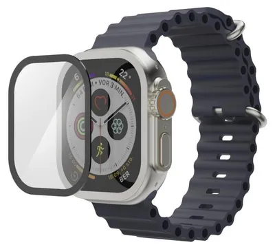 Produktbild von Hama Super Hybrid, Displayschutz, Smartwatch, Schwarz, Transparent, Apple, Apple Watch Ultra 3, Recyceltes Polyethylenterephthalat (rPET)