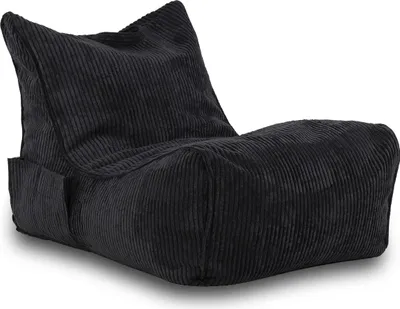 Obrázok produktu pre Ecopuf Fuzzy, Kreslo Chaise Longue, Sedací Vak Bean Bag 60x80, Čierna Sz19