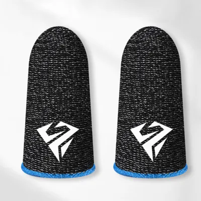 Produktbild von 1 Paar Fingerhärme nicht rutschernde atmungsaktive Anti-Sweat-Touchs-Screen-Spiel-Daumenhülsen für Profis-Blau