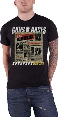 Image de Guns N Roses - "Lies Track List" T-shirt Homme/Femme Unie RO509 (S) (Noir)