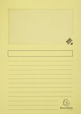 Produktbild von Exacompta Pack 100 Fenstermappen, A4, 160g, plastikfrei, Kanariengelb, 50159E
